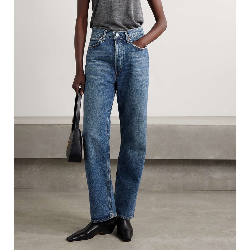 Agolde Straight-Leg Mid Blue Jeans